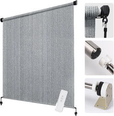 Electric Sun Shades Outdoor Motor Kit  for Coolaroo Shade Screen, Coolaroo Blind Conversion Motor for 28mm Tube, Rechargeable Battery Powered Motor Kit with Controller