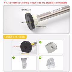 AM15-03/35-ES-E Rollomotor für 17 mm/25 mm/28 mm motorisierte Rollorohre, funktioniert mit Mini Smart Blinds