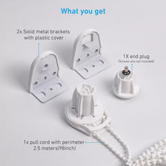 Embrague para persiana enrollable de 28 mm para tubo de 1 1/8" (28 mm) con soporte de metal y cadena de cuentas, repuestos de reparación para persianas enrollables, núcleo de metal, larga vida útil, resistente, carga máxima de 8 kg