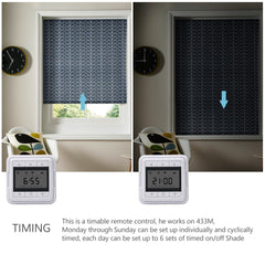 AC151-06 Timer 6 Channels 433M Remote Control For Motorized Shade/Blinds/Shutter.