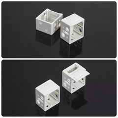 Soporte para riel de persiana, mini soporte de montaje para caja de perfil de persiana horizontal de imitación madera con lamas de 25 mm de ancho (4 unidades)