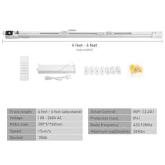 Automatic Curtain Opener,Motorized Curtain Track,Smart Curtain Rods With Remote,Automated Window Treatments Work With Alexa,GoogleAssistant