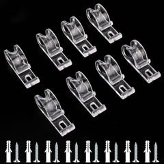 Clear Curtain Cord Hooks - 8 Pack Crystal Positioning Clips for Blinds & Shades (50mm)
