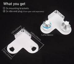 Double Roller Blind Bracket -Roller Blinds Replacement Parts Kit for 1.5"(38mm) Tube.