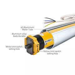 AM45-50/12-XP Motor for Retractable Awning, Replace Somfy LT50 Tubular Motor Built in Receiver and Limit Switch for Motorised Retractable Awnings Shades——Waterproof & UL Approved