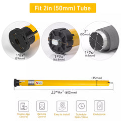 Electric Retractable Patio Screens Motor,AM35 Zigbee Screens Motor,6Nm High Torque,Rechargeable, Solar-Powered Patio Screens Motor
