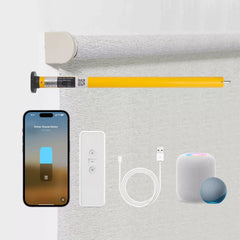 Matter Motorized Blinds Motor For HomeKit Roller Blinds，Fit 1.5"(38mm) Shade Tube，Rechargeable, Remote Control, Voice Control
