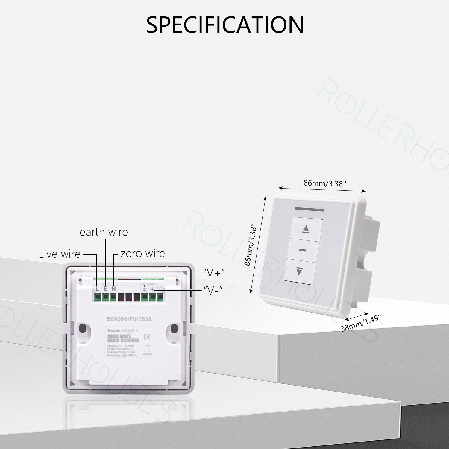 24V Motor Controller: AC227 DC Motor Radio Receiver Wall Mounted Recei ...