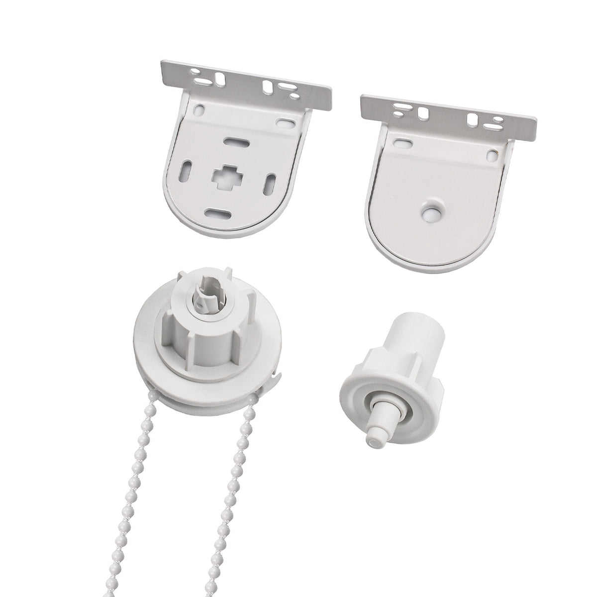 38mmローラーブラインドクラッチ付きメタルブラケット＆ビーズチェーン、ローラーシェードクラッチ、1 1/2インチ（38mm）用エンドプラグ