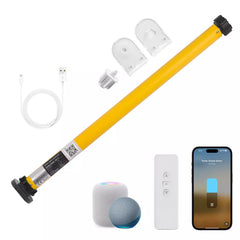 Matter Motorized Blinds Motor For HomeKit Roller Blinds，Fit 1.5"(38mm) Shade Tube，Rechargeable, Remote Control, Voice Control