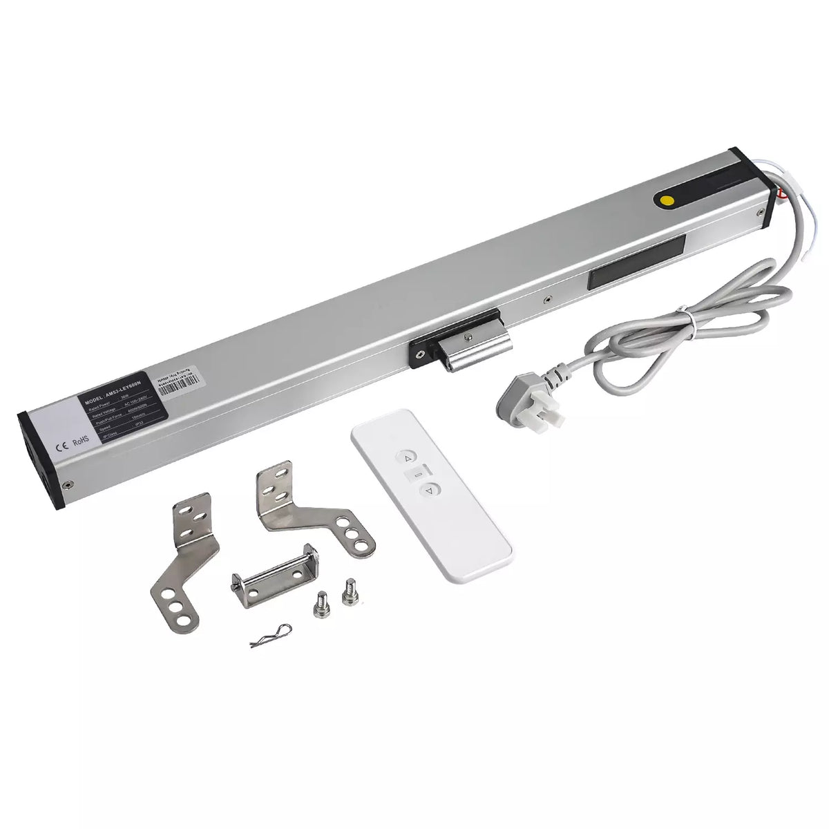 Electric Skylight Actuator - Automatic Window Opener with RF Remote, 110-240V Hard-Wired, 16" Adjustable Stroke for Awning, Hopper, and Attic Vents (600N/130lbs Thrust)