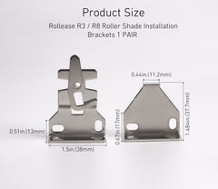 ローラーブラインド交換用パーツキット 1.5インチ(38mm)チューブ用、R8クラッチ付きローラーシェード取り付けキット、金属製ブラケット＆ピンプラグ付き