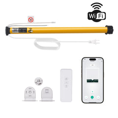 AM25 WiFiスマートブラインドモーター 1.5インチ(38mm)/1.75インチ(43mm)シェードチューブ用 Alexa、Googleホーム対応