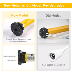 Motor para persianas AM25-ES-E: Kit de motor con batería recargable de 8,4 V