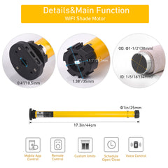 Motor para persianas AM25-ES-E: Kit de motor con batería recargable de 8,4 V