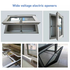 Electric Skylight Actuator - Automatic Window Opener with RF Remote, 110-240V Hard-Wired, 16" Adjustable Stroke for Awning, Hopper, and Attic Vents (600N/130lbs Thrust)