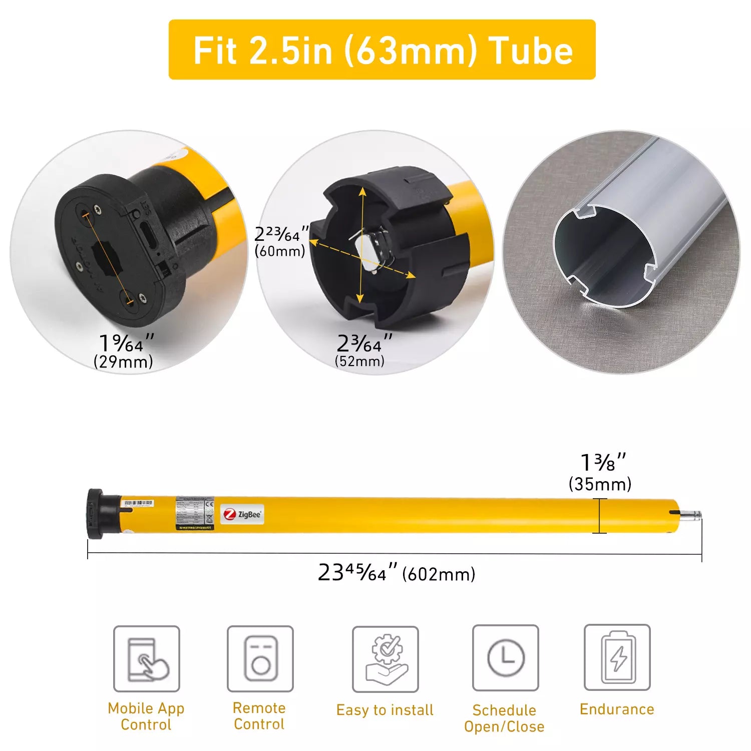 Electric Retractable Patio Screens Motor，AM35 Zigbee Screens Motor，Rechargeable, High Horsepower, Solar-Powered Patio Screens Motor