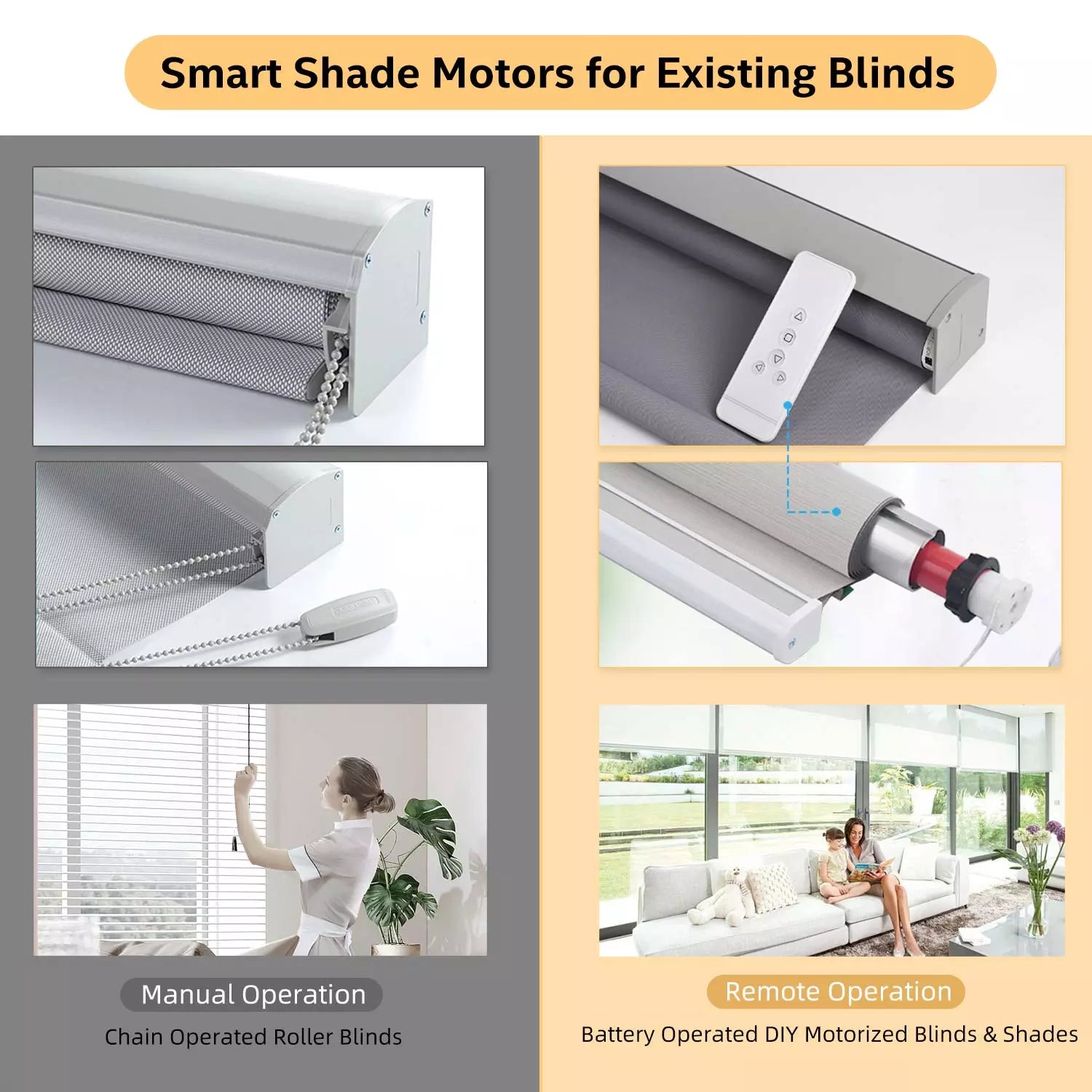 ERB25-1.1/28 Tubular motor for Roller Blinds, Zebra Blinds, Roman Blinds, Replacement Motor, or DIY Motorized Rollershade