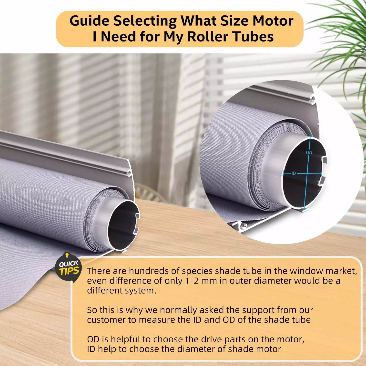 ERB25-1.1/28 Tubular motor for Roller Blinds, Zebra Blinds, Roman Blinds, Replacement Motor, or DIY Motorized Rollershade