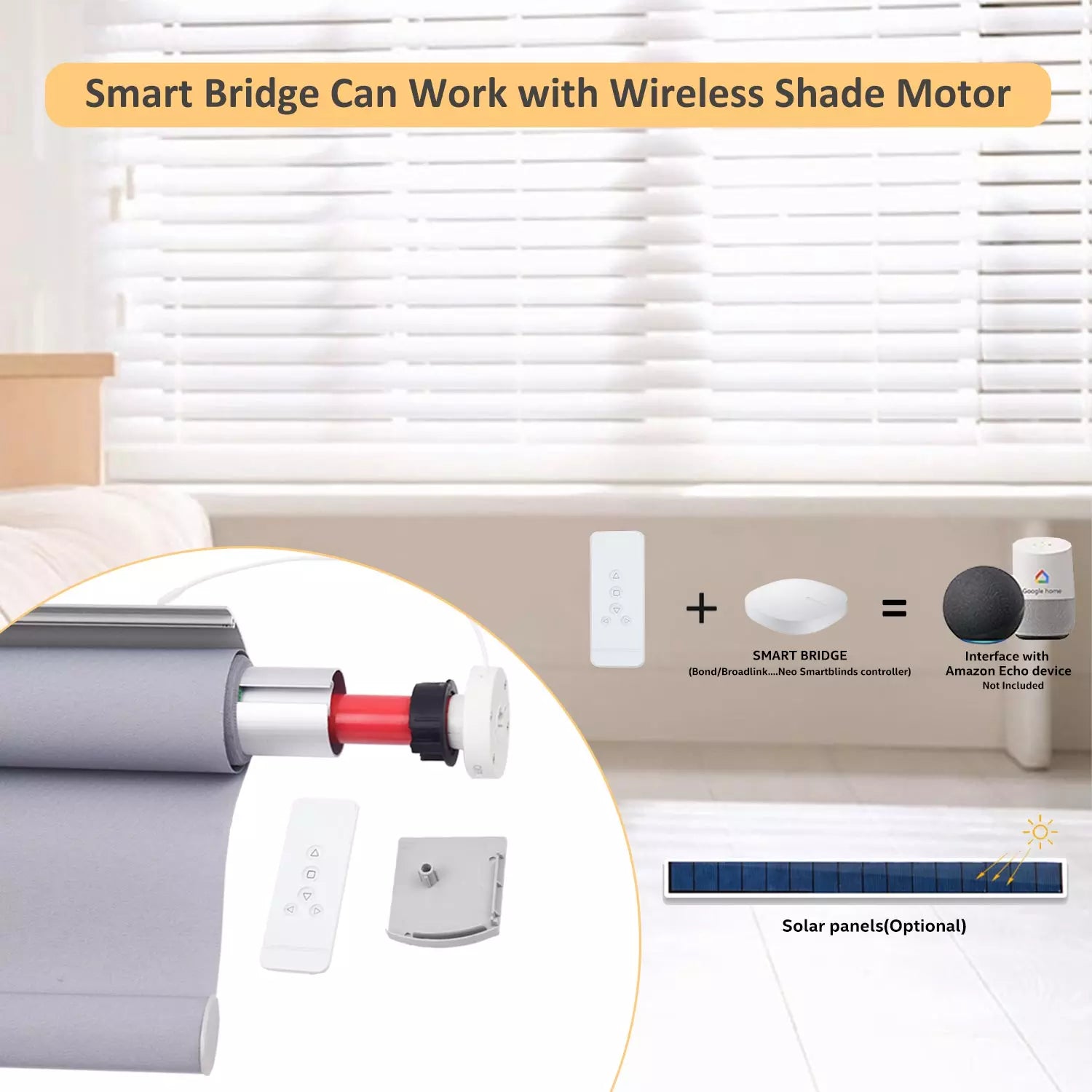 ERB25-1.1/28 Tubular motor for Roller Blinds, Zebra Blinds, Roman Blinds, Replacement Motor, or DIY Motorized Rollershade