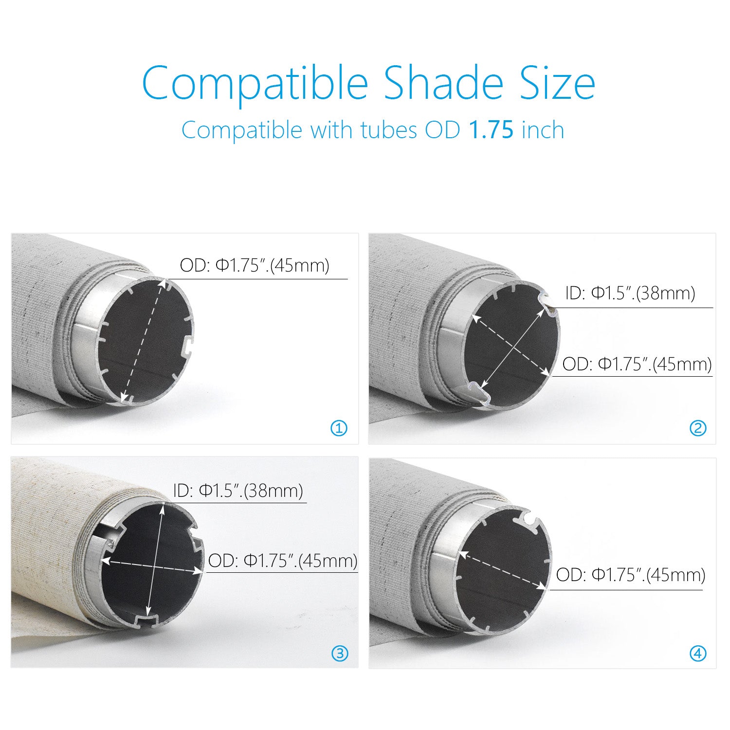 ERB25-1.1/28 Tubular motor for Roller Blinds, Zebra Blinds, Roman Blinds, Replacement Motor, or DIY Motorized Rollershade