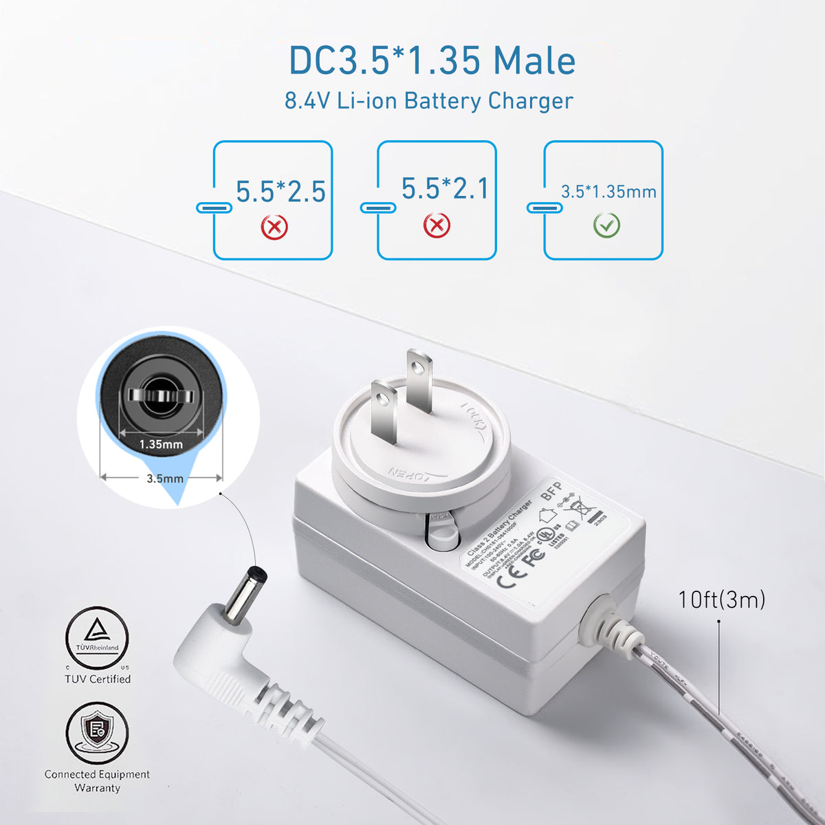 3-5mm 8-4V charger